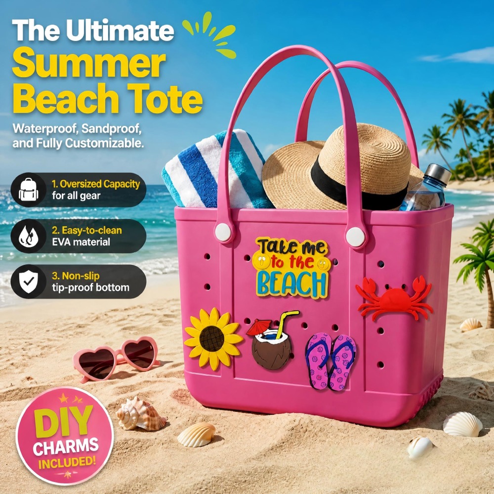 Travel Accessories Us - Damska, duża, gumowa torba plażowa, odporna