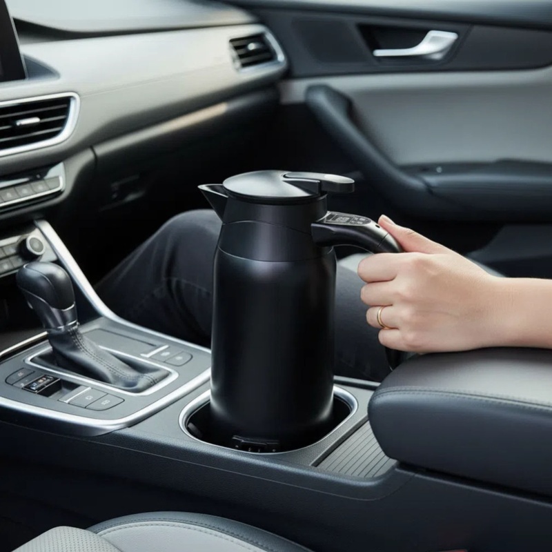 Portable Travel Kettle - Przenośny elektryczny czajnik samochodowy 800ml, stal