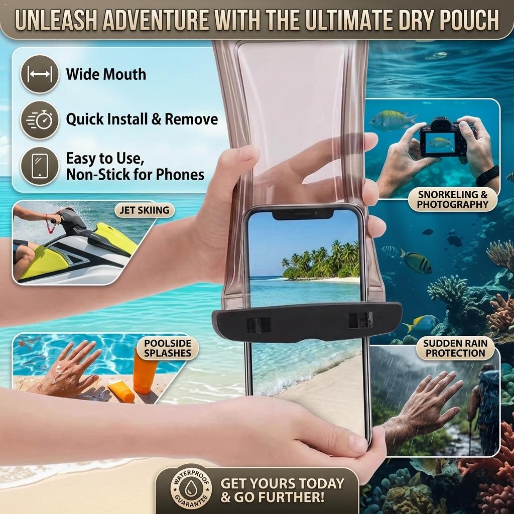 Travel Accessories Pouch - Przezroczyste wodoodporne etui na telefon, sucha