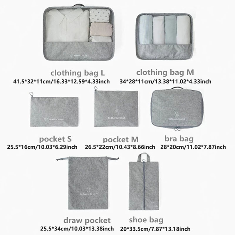 7-częściowy zestaw kostek do p – Travel Accessories Packing Cubes recenzja i cena