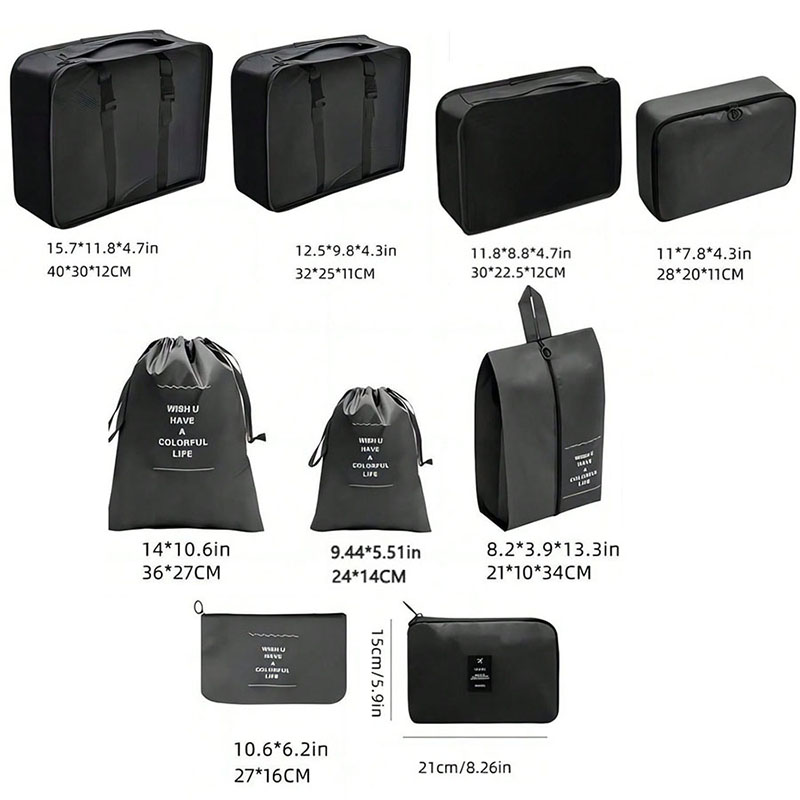 9 szt. Organizerów podróżnych  – Travel Accessories Packing Cubes recenzja i cena